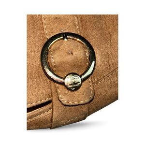 Liz Claiborne Tan Suede Flats with Gold Detail